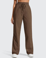 G4Free - Lightweight Straight Leg Ruched Drawstring Joggers -GF25D748AA-S