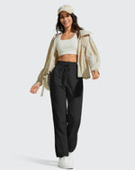G4Free - Lightweight Straight Leg Ruched Drawstring Joggers -GF25D748AA-S