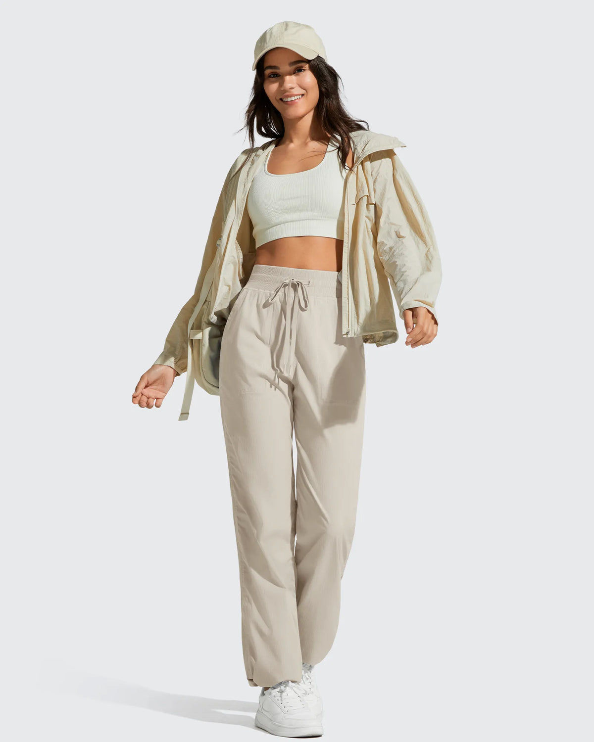 G4Free - Lightweight Straight Leg Ruched Drawstring Joggers -GF25D748AA-S