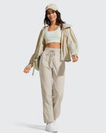 G4Free - Lightweight Straight Leg Ruched Drawstring Joggers -GF25D748AA-S