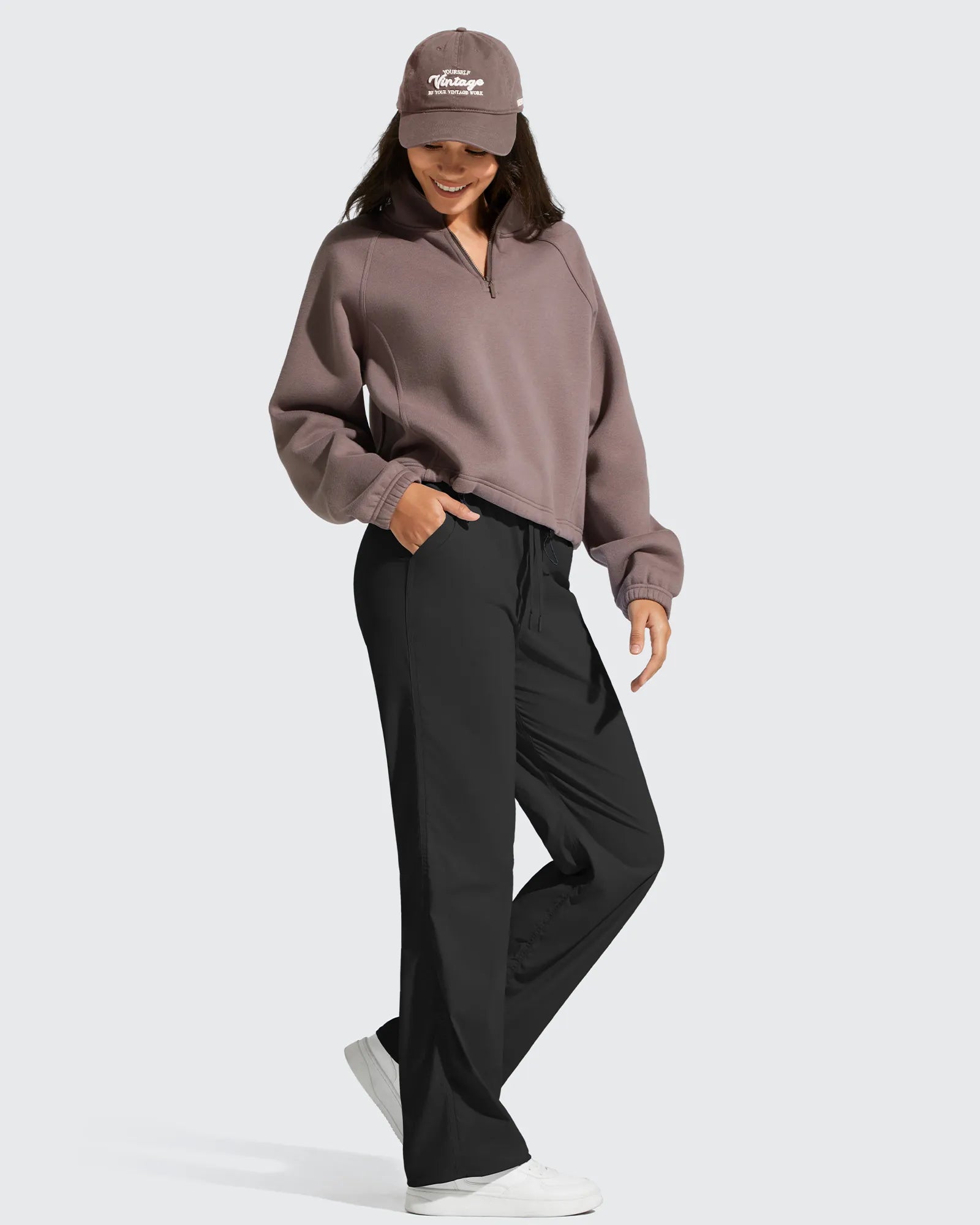 G4Free - Lightweight Straight Leg Ruched Drawstring Joggers -GF25D748AA-S