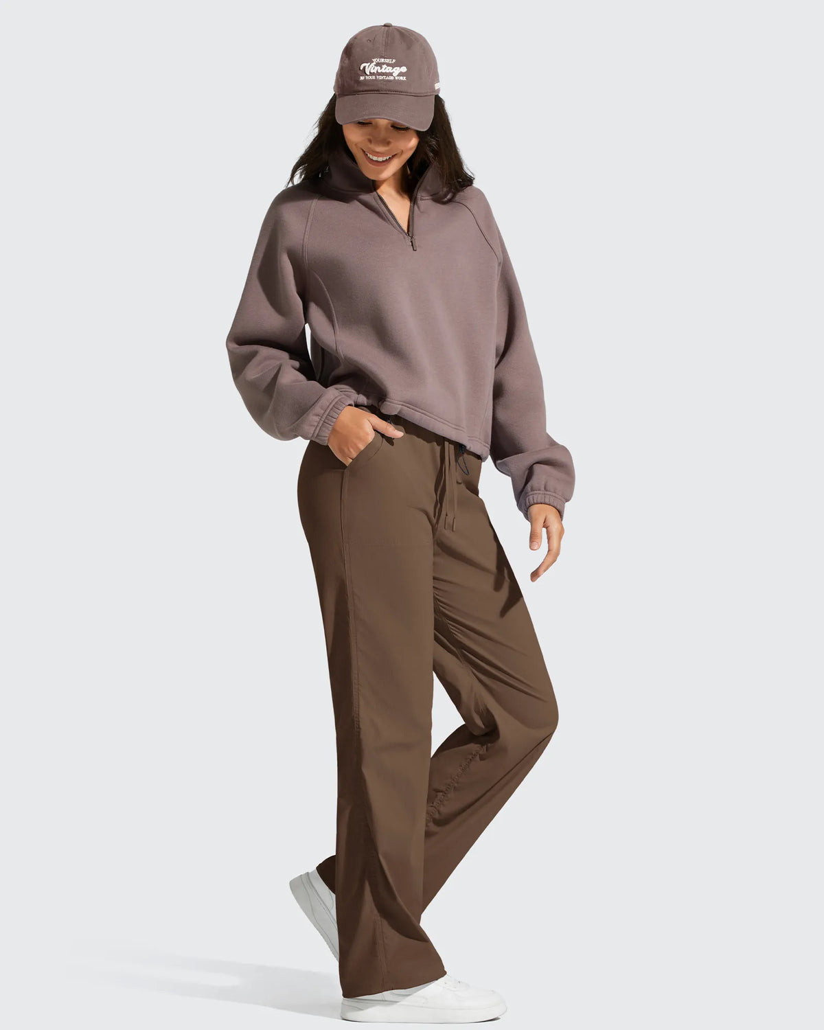 G4Free - Lightweight Straight Leg Ruched Drawstring Joggers -GF25D748AA-S