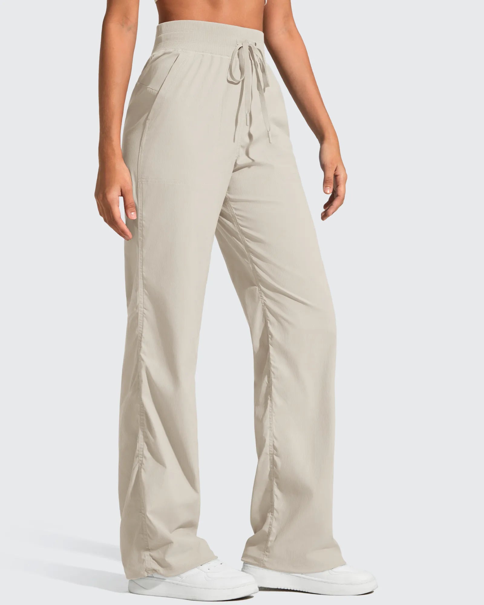 G4Free - Lightweight Straight Leg Ruched Drawstring Joggers -GF25D748CA-S