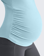 G4Free - Lightweight V Neck Side Ruched Maternity Short Sleeve -GF25KY453BA-S