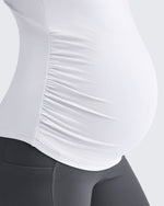 G4Free - Lightweight V Neck Side Ruched Maternity Short Sleeve -GF25KY453BA-S