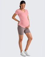 G4Free - Lightweight V Neck Side Ruched Maternity Short Sleeve -GF25KY453BA-S