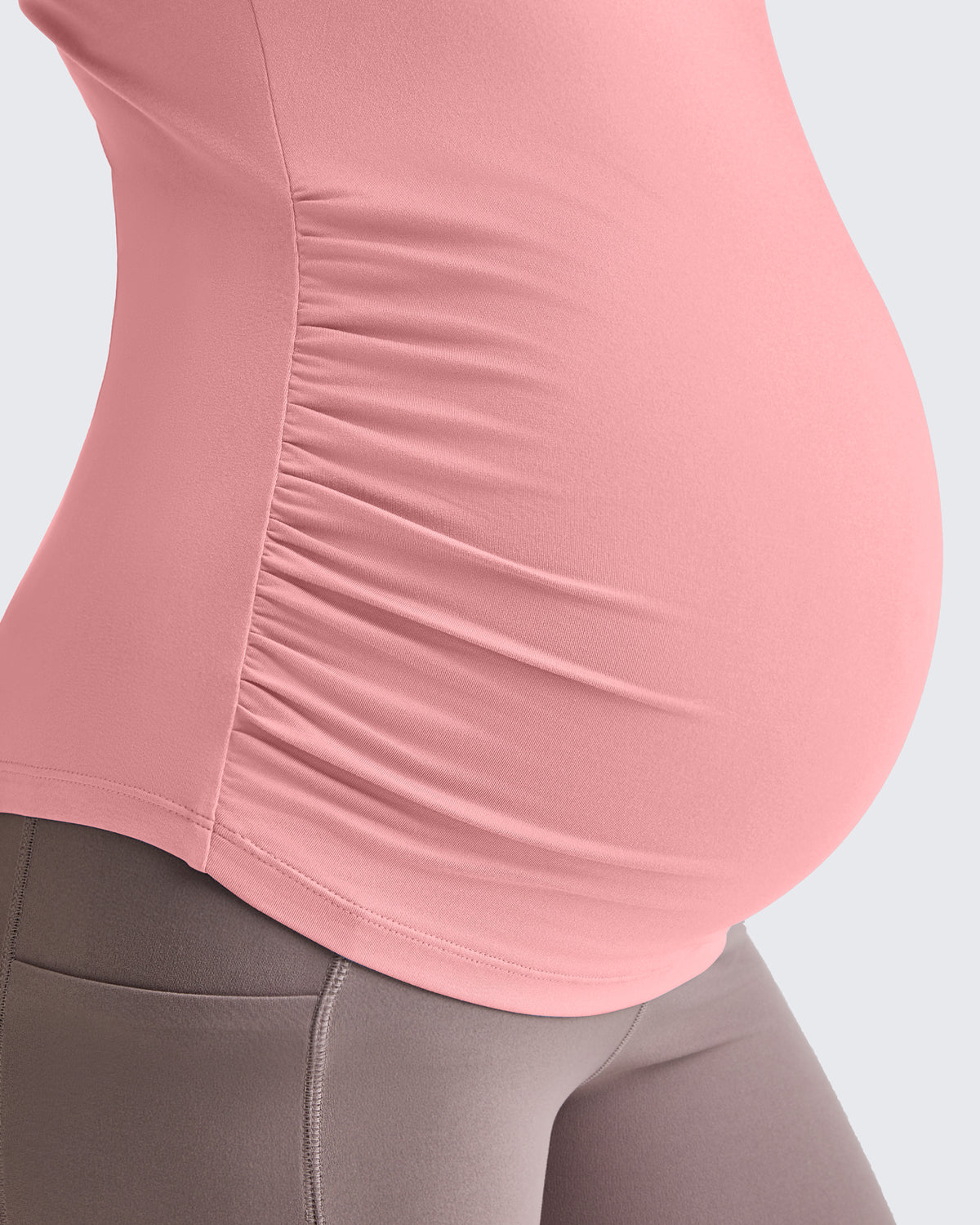 G4Free - Lightweight V Neck Side Ruched Maternity Short Sleeve -GF25KY453BA-S
