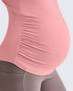 G4Free - Lightweight V Neck Side Ruched Maternity Short Sleeve -GF25KY453BA-S