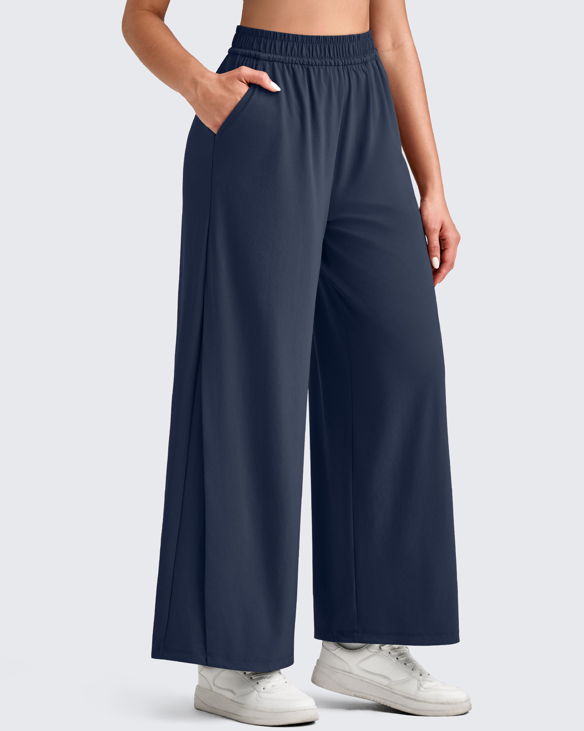 G4Free - Lightweight Wide Leg Palazzo Ankle Pants -GF25J497CA-S
