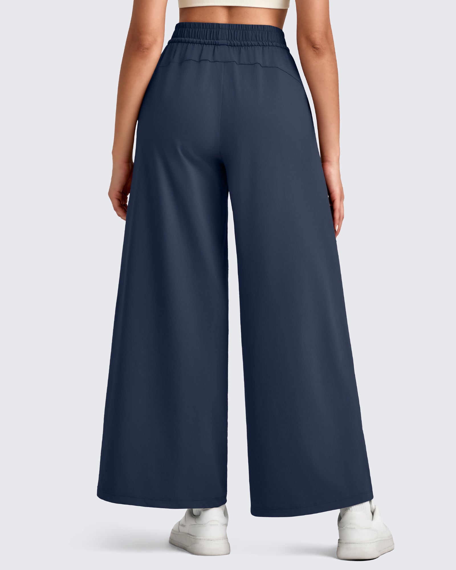 G4Free - Lightweight Wide Leg Palazzo Ankle Pants -GF25J497CA-S