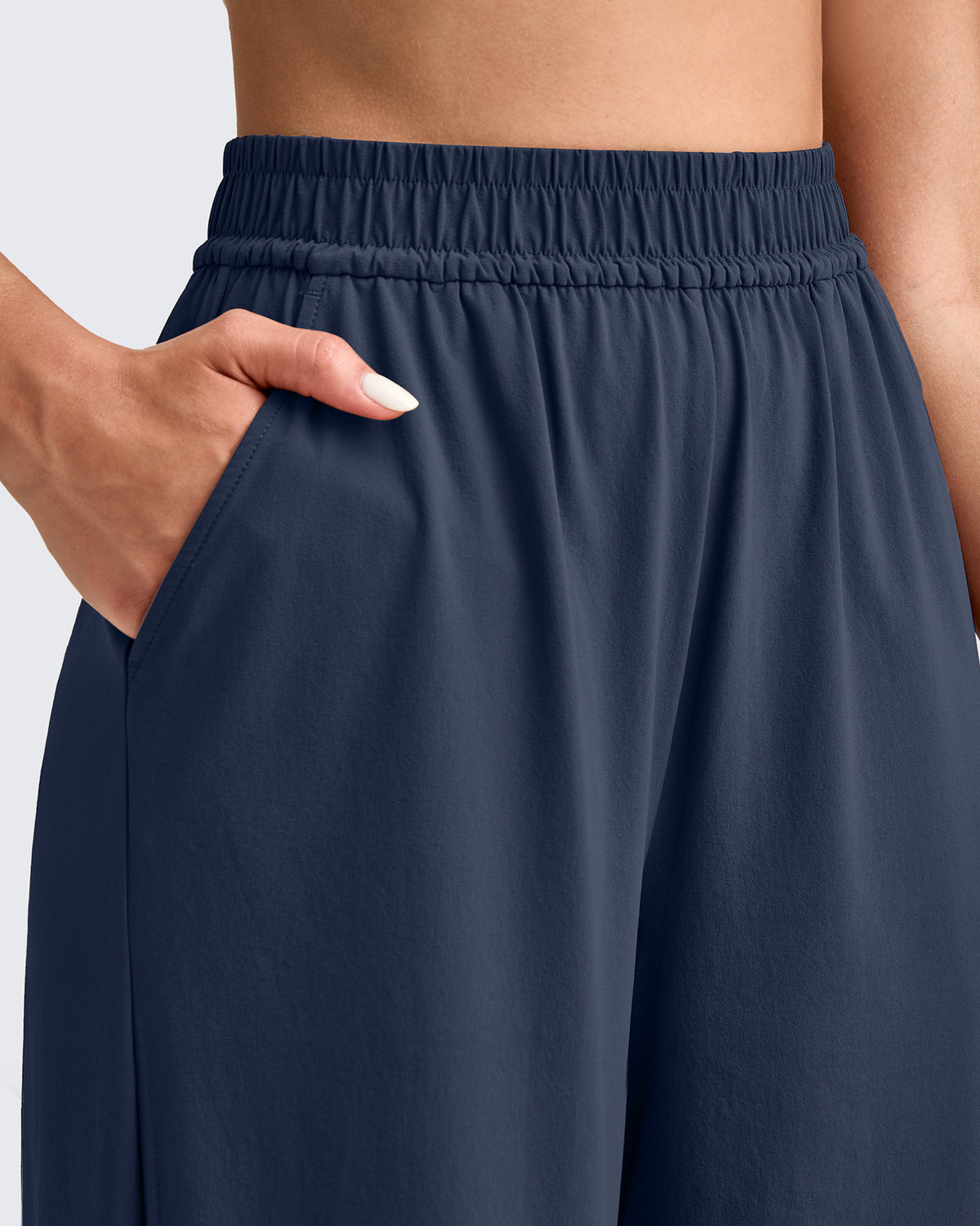 G4Free - Lightweight Wide Leg Palazzo Ankle Pants -GF25J497CA-S