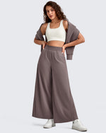 G4Free - Lightweight Wide Leg Palazzo Ankle Pants -GF25J497CA-S