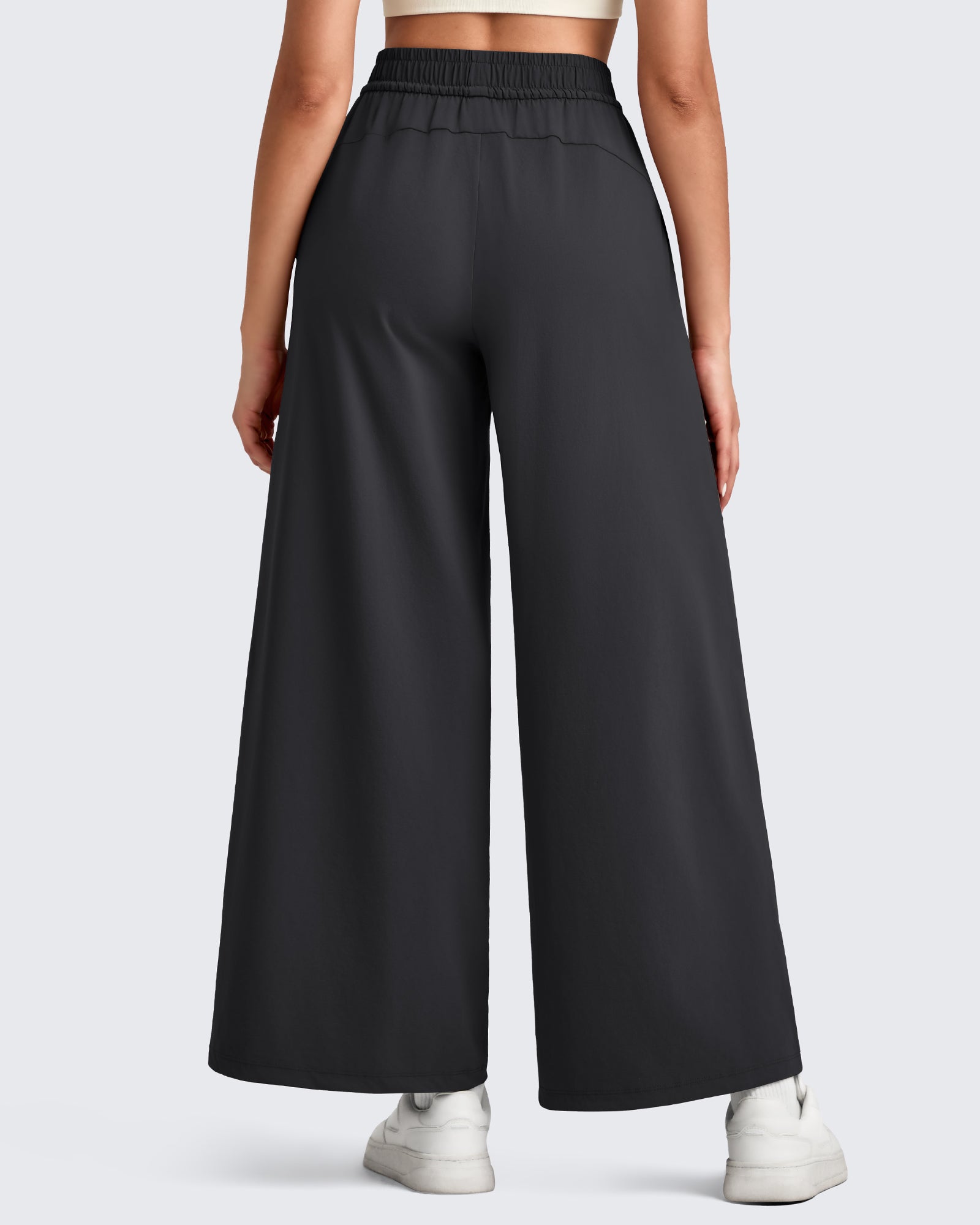 G4Free - Lightweight Wide Leg Palazzo Ankle Pants -GF25J497CA-S