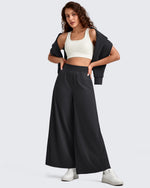 G4Free - Lightweight Wide Leg Palazzo Ankle Pants -GF25J497CA-S