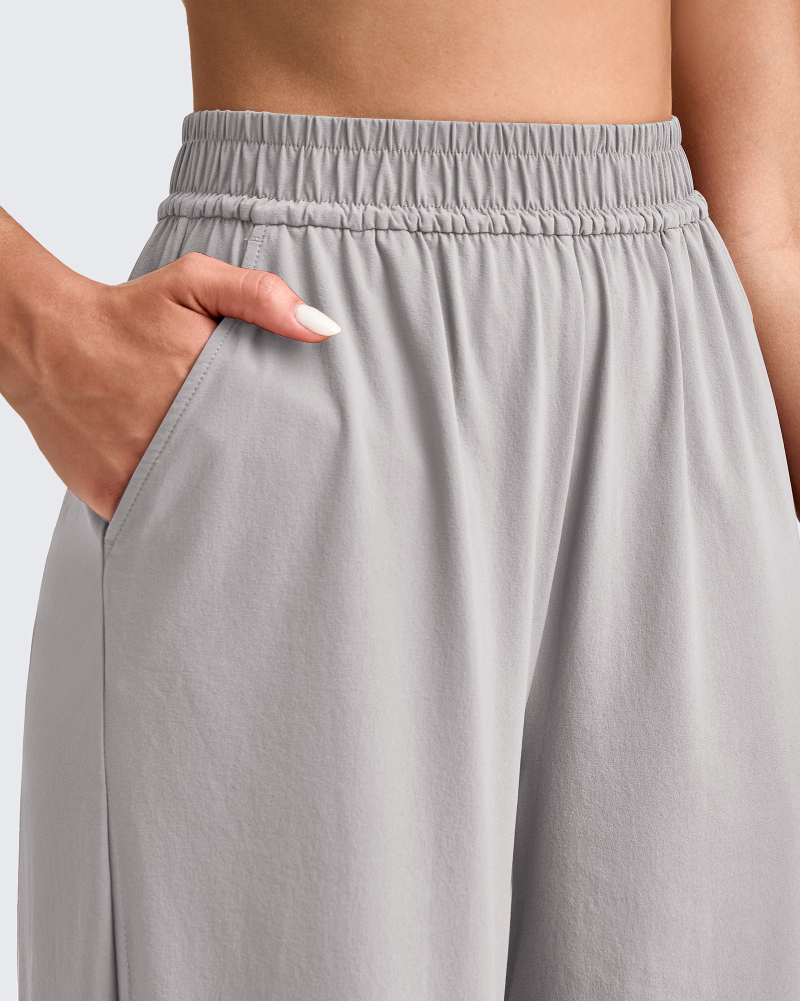 G4Free - Lightweight Wide Leg Palazzo Ankle Pants -GF25J497CA-S