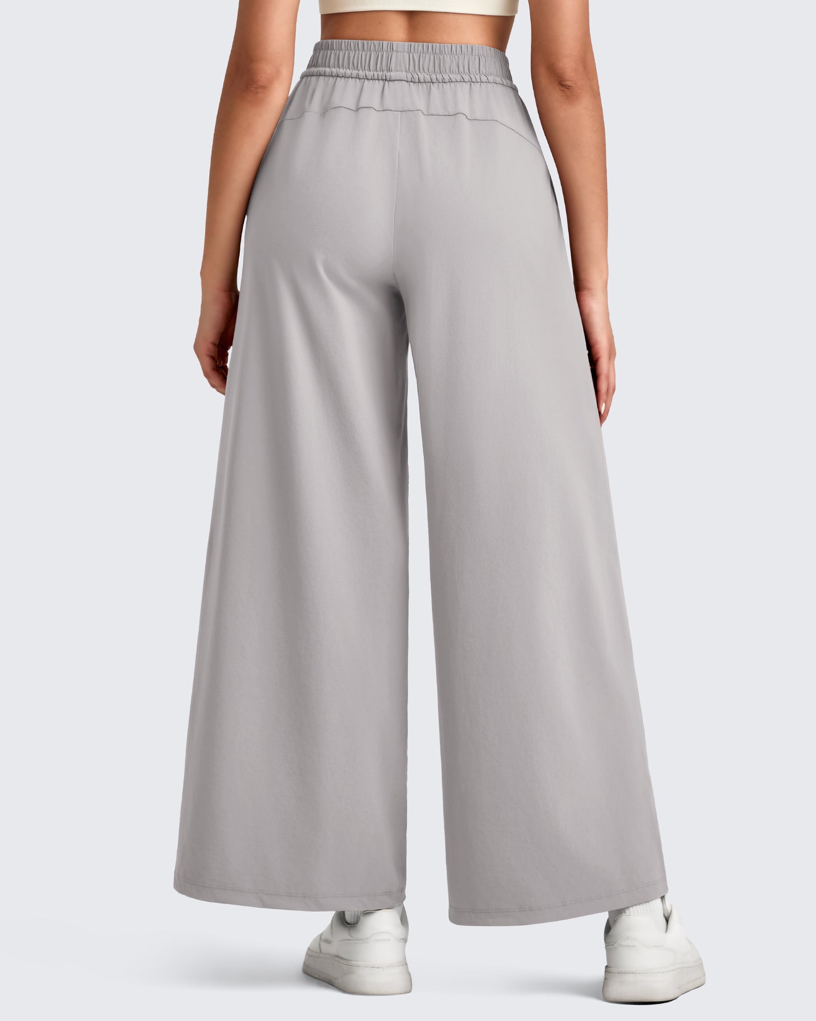 G4Free - Lightweight Wide Leg Palazzo Ankle Pants -GF25J497CA-S