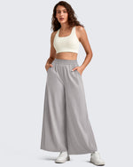 G4Free - Lightweight Wide Leg Palazzo Ankle Pants -GF25J497CA-S