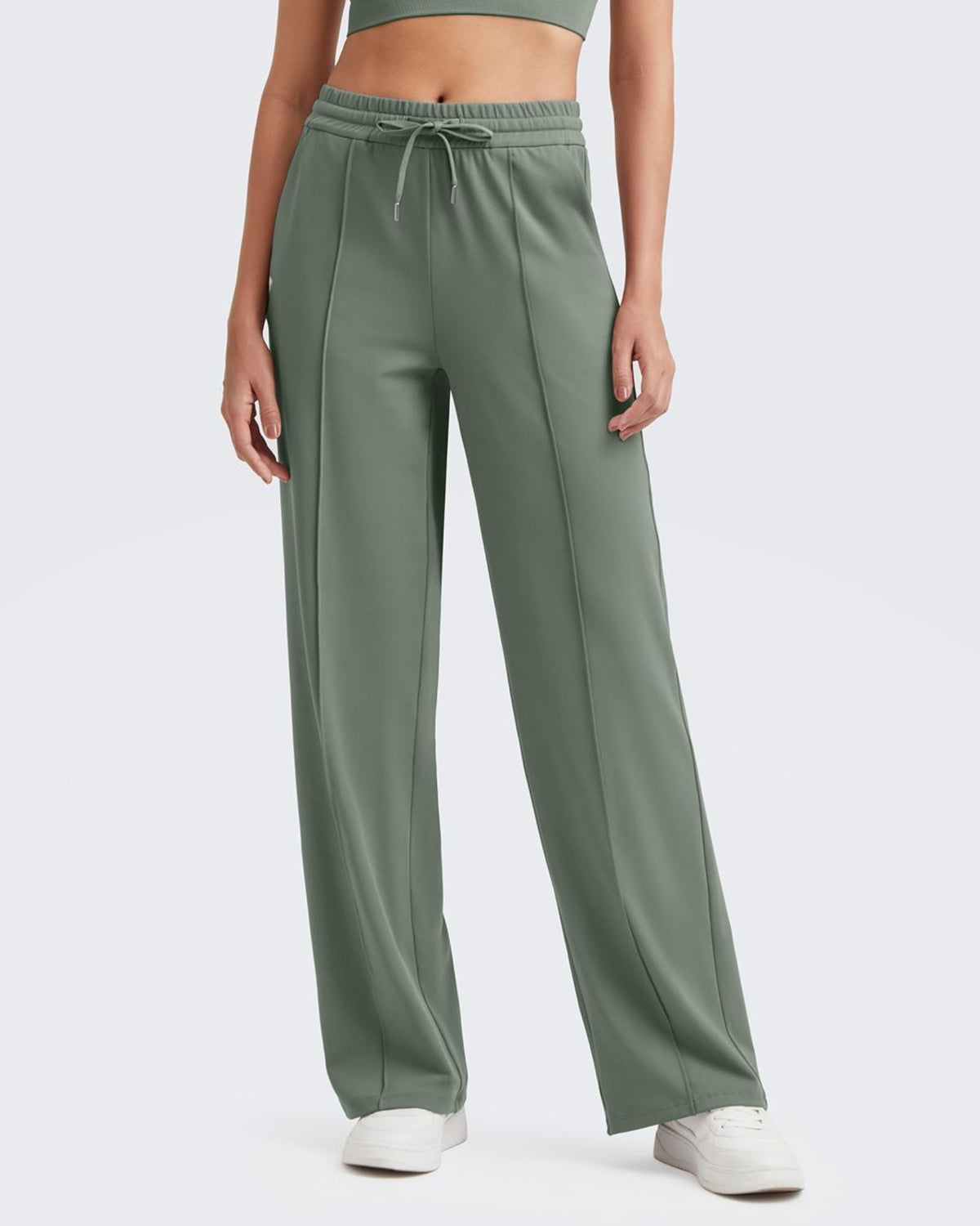 G4Free - Loose Front Pleats Drawstring Casual Pants -GF24J310AA-S