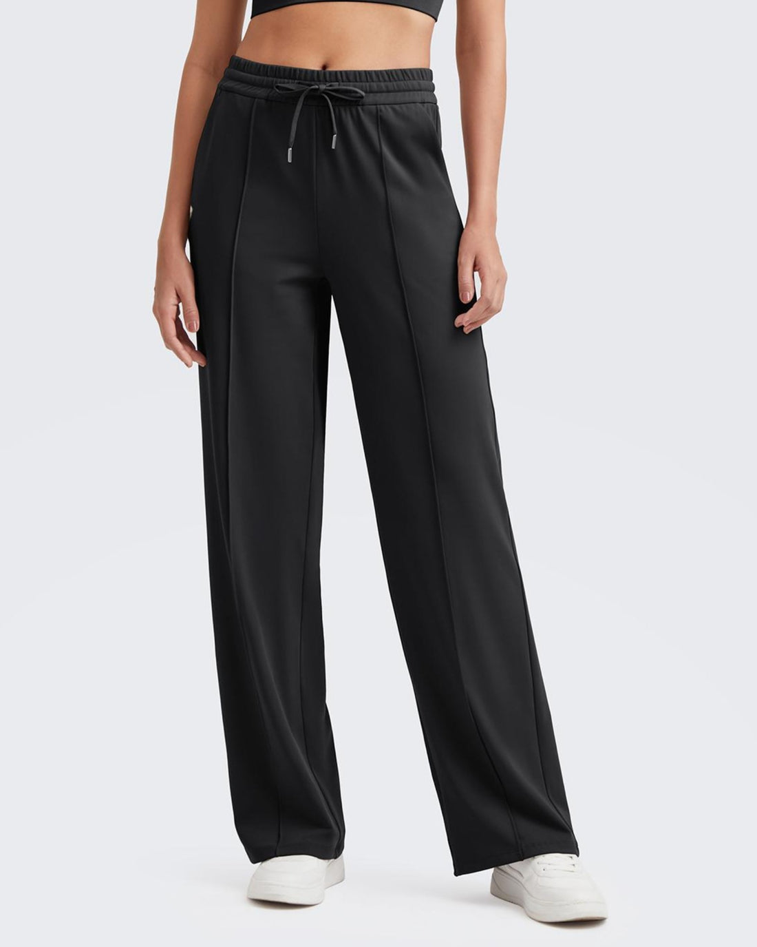 G4Free - Loose Front Pleats Drawstring Casual Pants -GF24J310AA-S