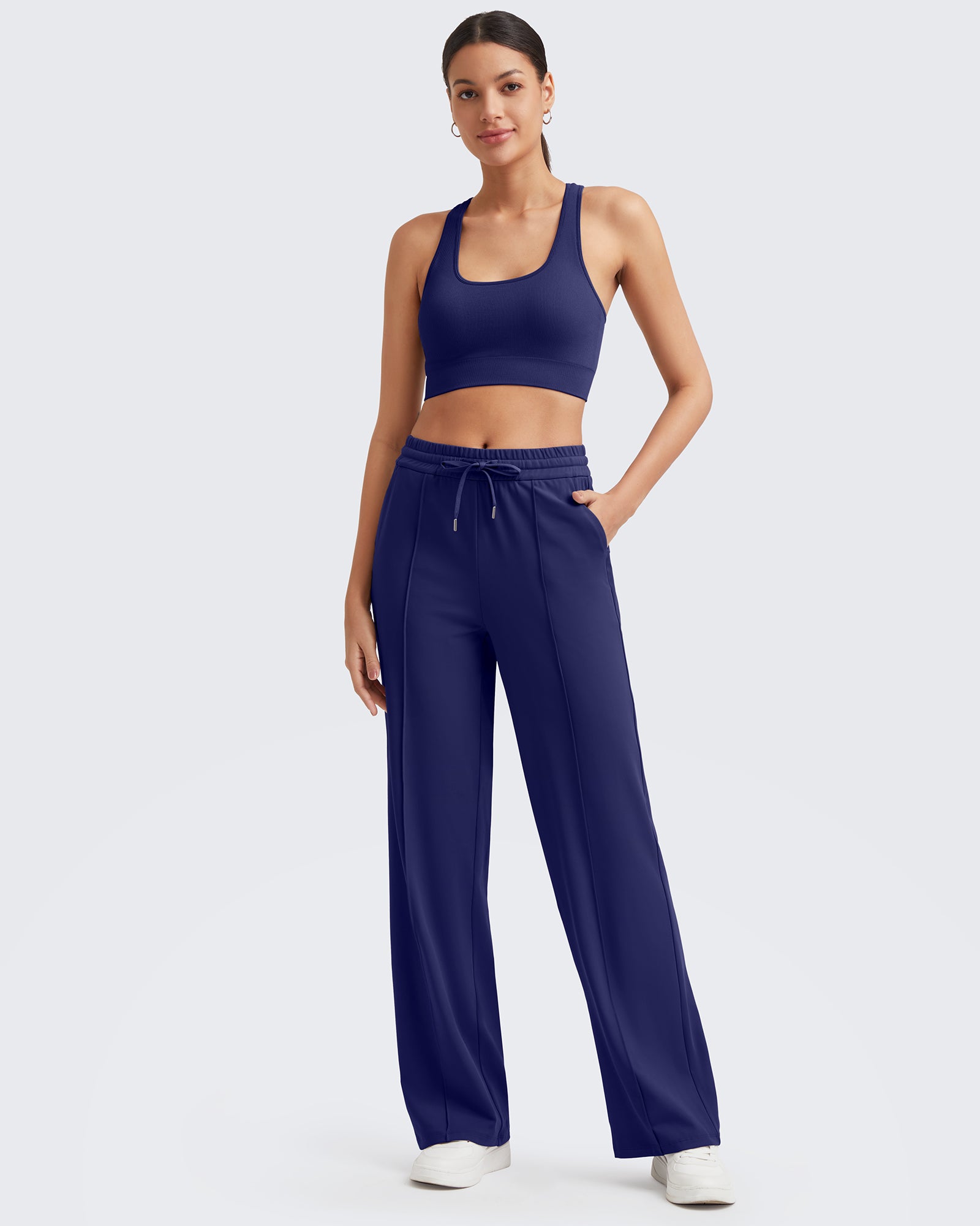 G4Free - Loose Front Pleats Drawstring Casual Pants -GF24J310AA-S