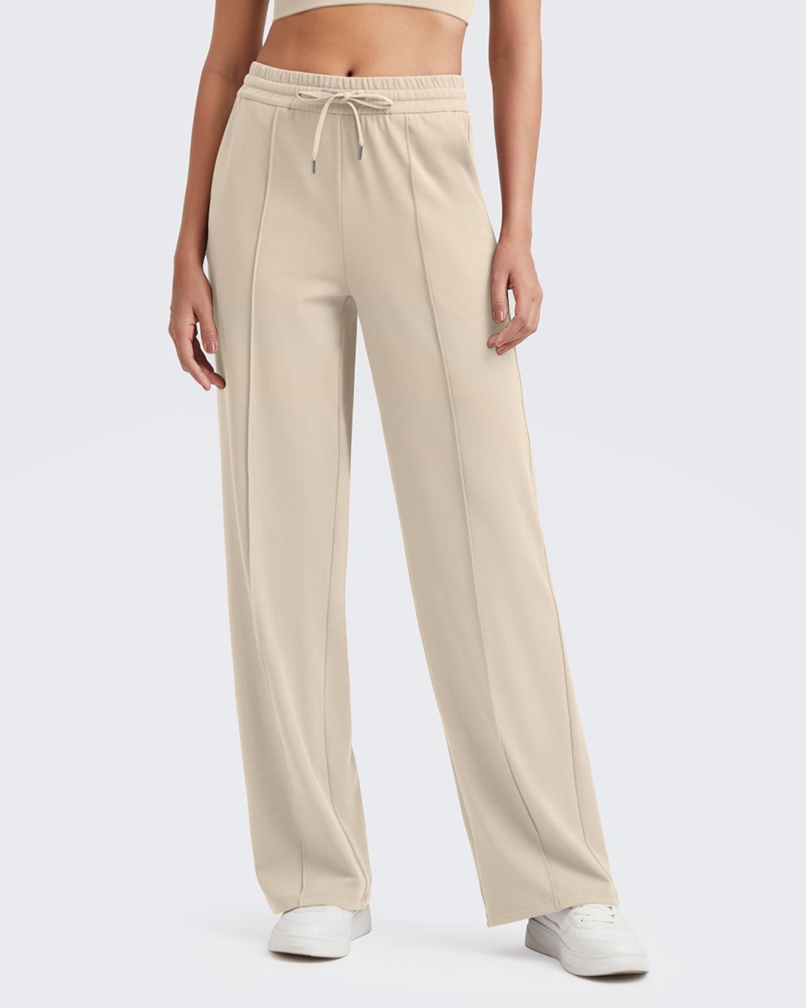 G4Free - Loose Front Pleats Drawstring Casual Pants -GF24J310DA-S