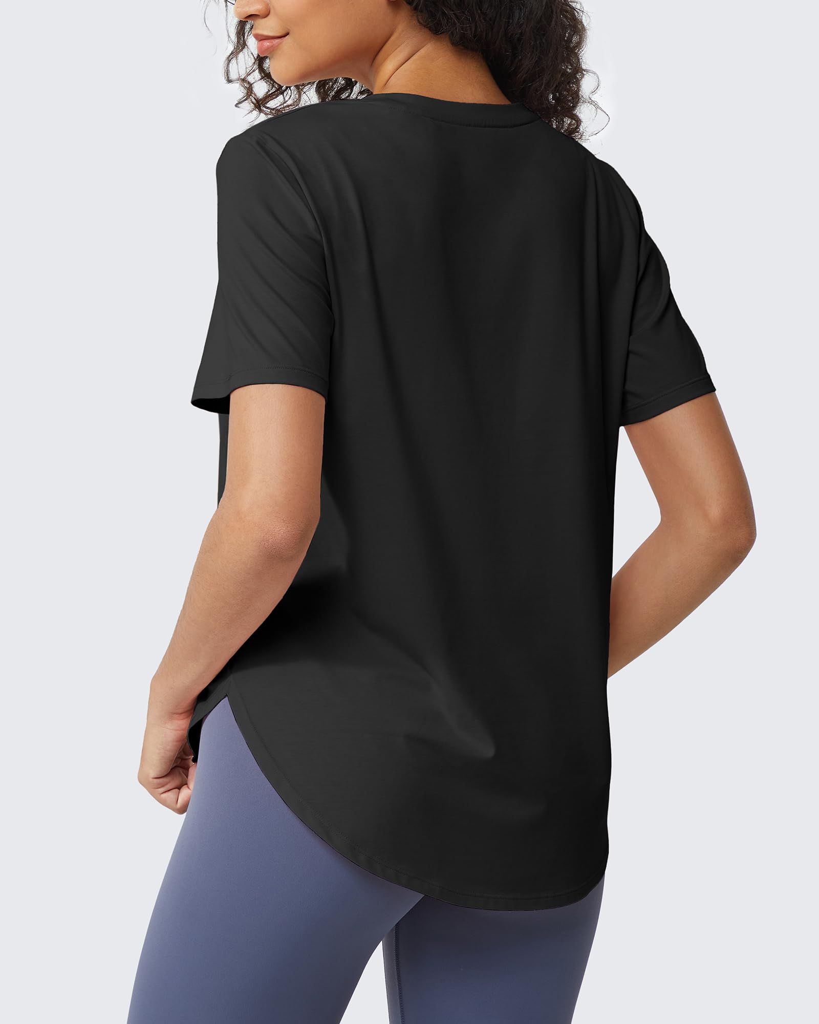 G4Free - Loose Hip Length Short Sleeve Workout Tops -GF24B198AA-S