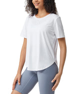 G4Free - Loose Hip Length Short Sleeve Workout Tops -GF24B198AA-S
