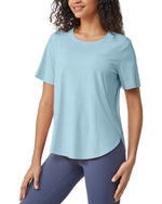 G4Free - Loose Hip Length Short Sleeve Workout Tops -GF24B198AA-S