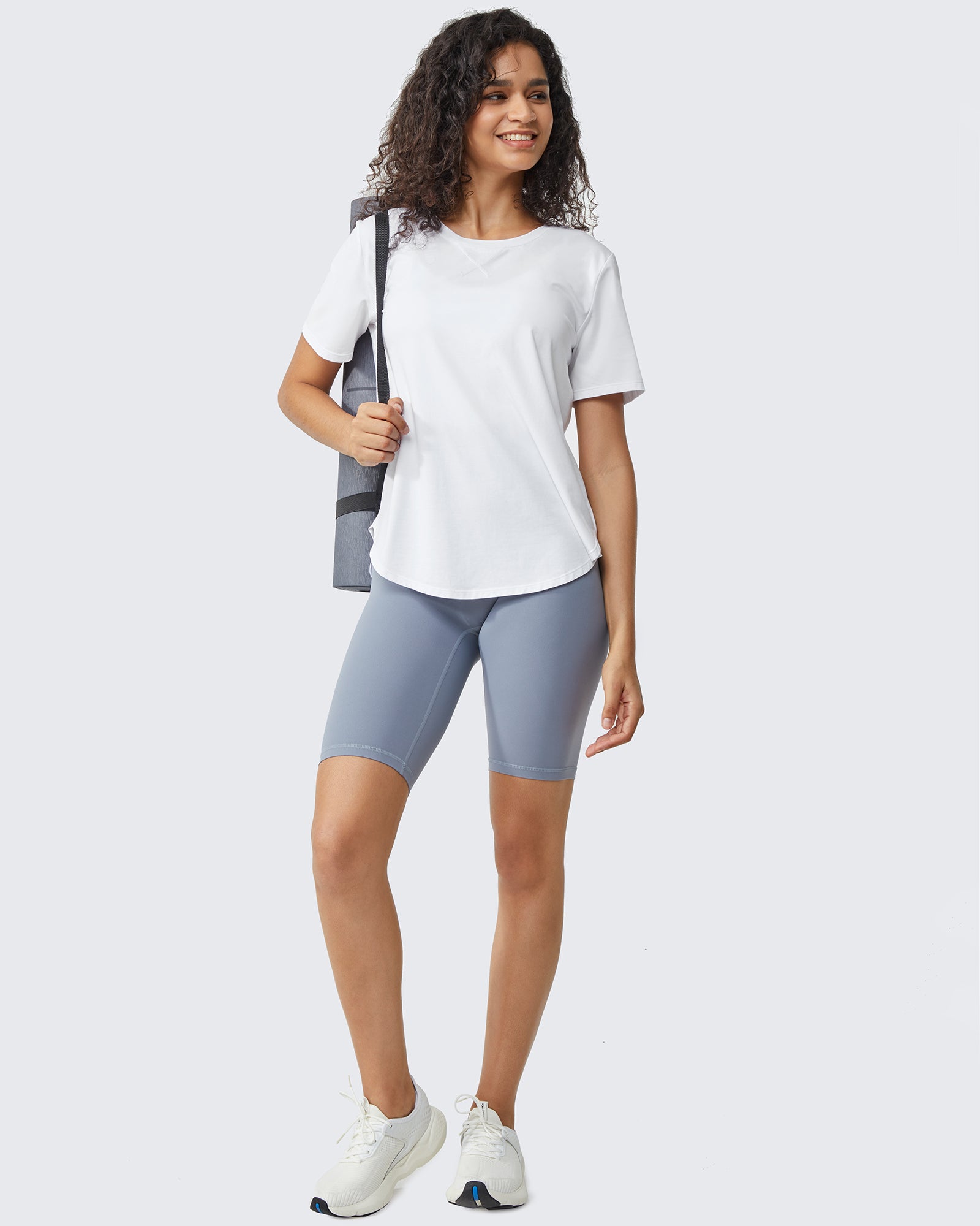 G4Free - Loose Hip Length Short Sleeve Workout Tops -GF24B198AA-S