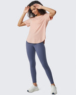 G4Free - Loose Hip Length Short Sleeve Workout Tops -GF24B198AA-S