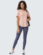 G4Free - Loose Hip Length Short Sleeve Workout Tops -GF24B198AA-S