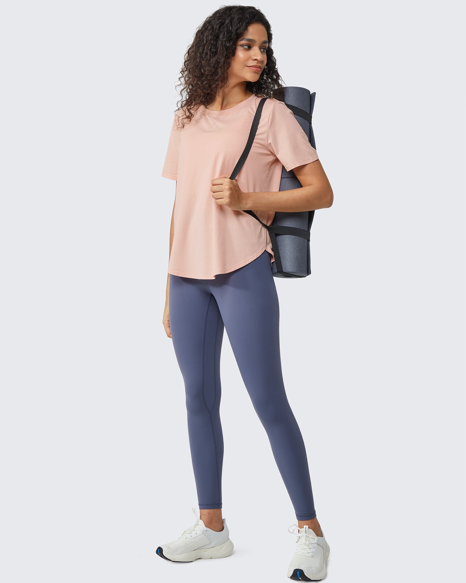 G4Free - Loose Hip Length Short Sleeve Workout Tops -GF24B198AA-S