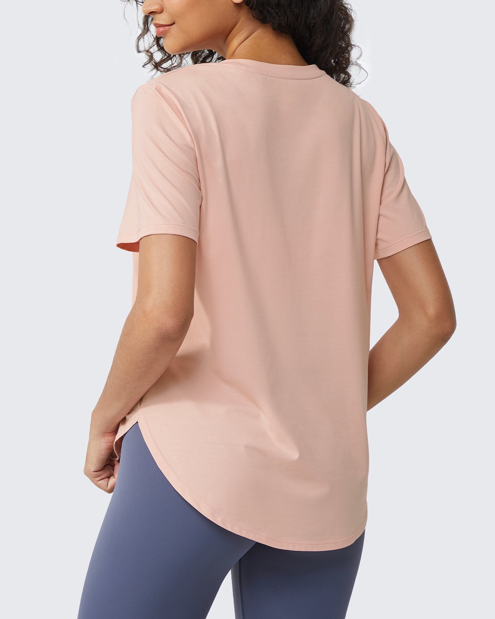 G4Free - Loose Hip Length Short Sleeve Workout Tops -GF24B198AA-S