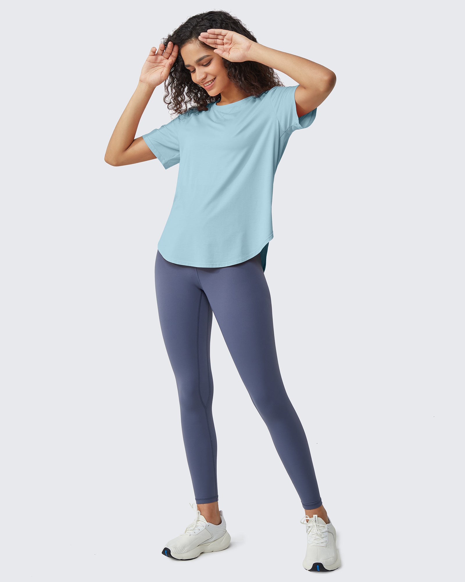 G4Free - Loose Hip Length Short Sleeve Workout Tops -GF24B198AA-S