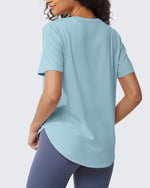 G4Free - Loose Hip Length Short Sleeve Workout Tops -GF24B198GA-S