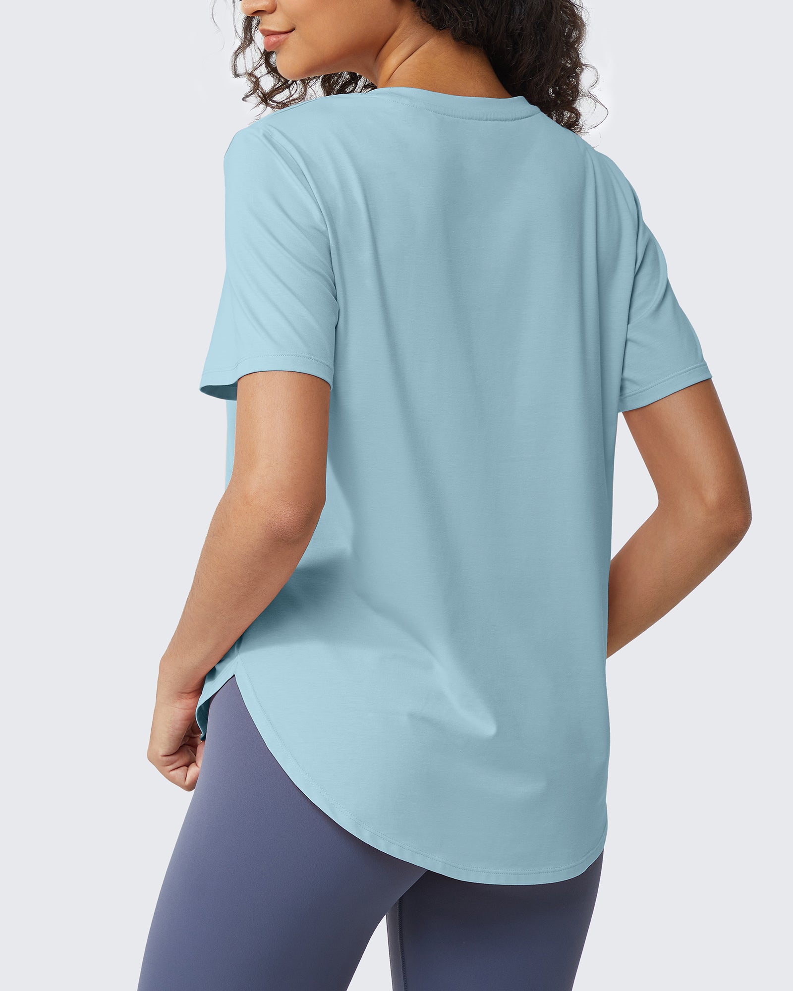 G4Free - Loose Hip Length Short Sleeve Workout Tops -GF24B198GA-S