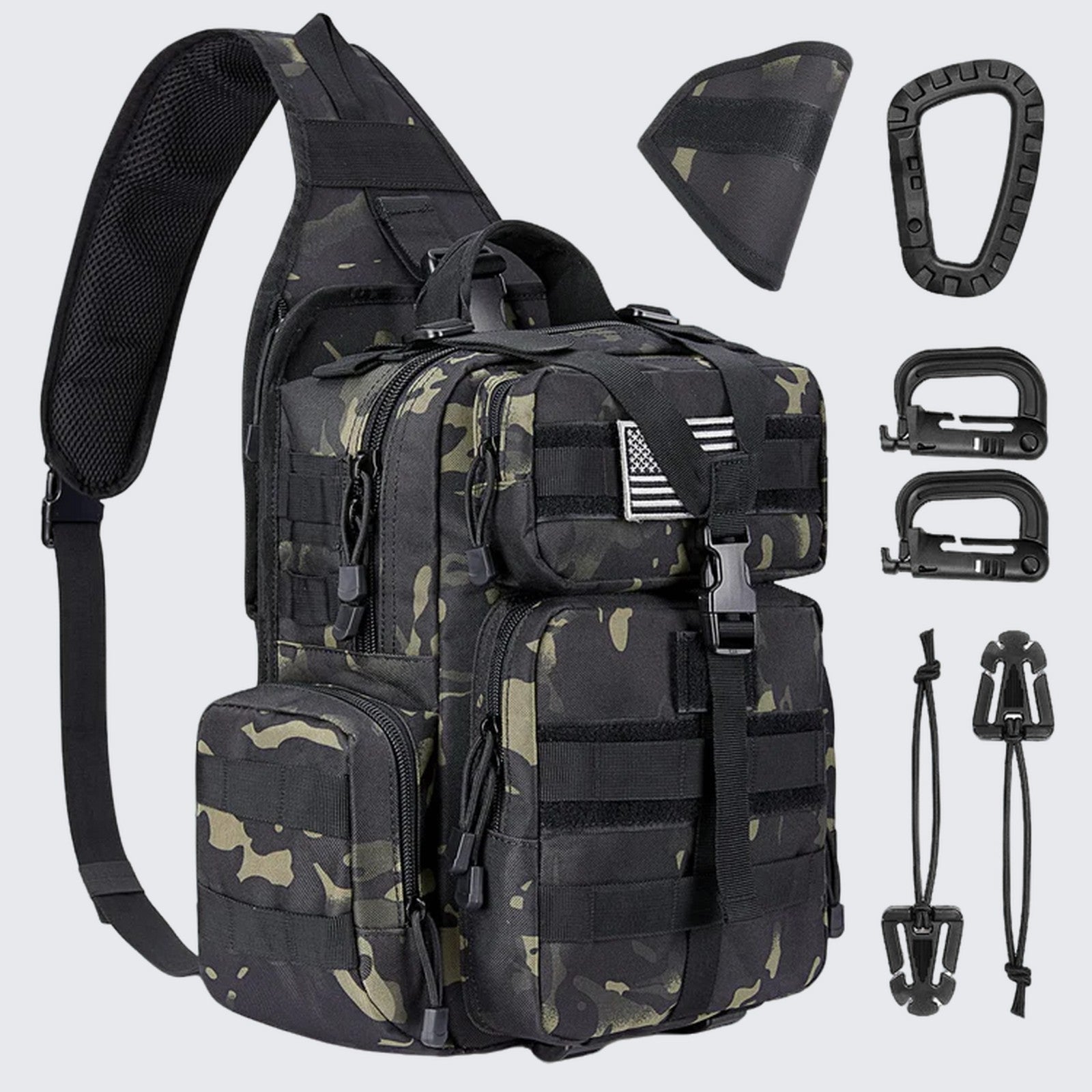 G4Free - Men's Tactical EDC Sling Backpack with Pistol Holster -D02V759A