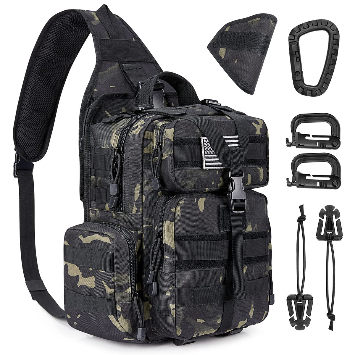 G4Free - Men's Tactical EDC Sling Backpack with Pistol Holster -D02V759B
