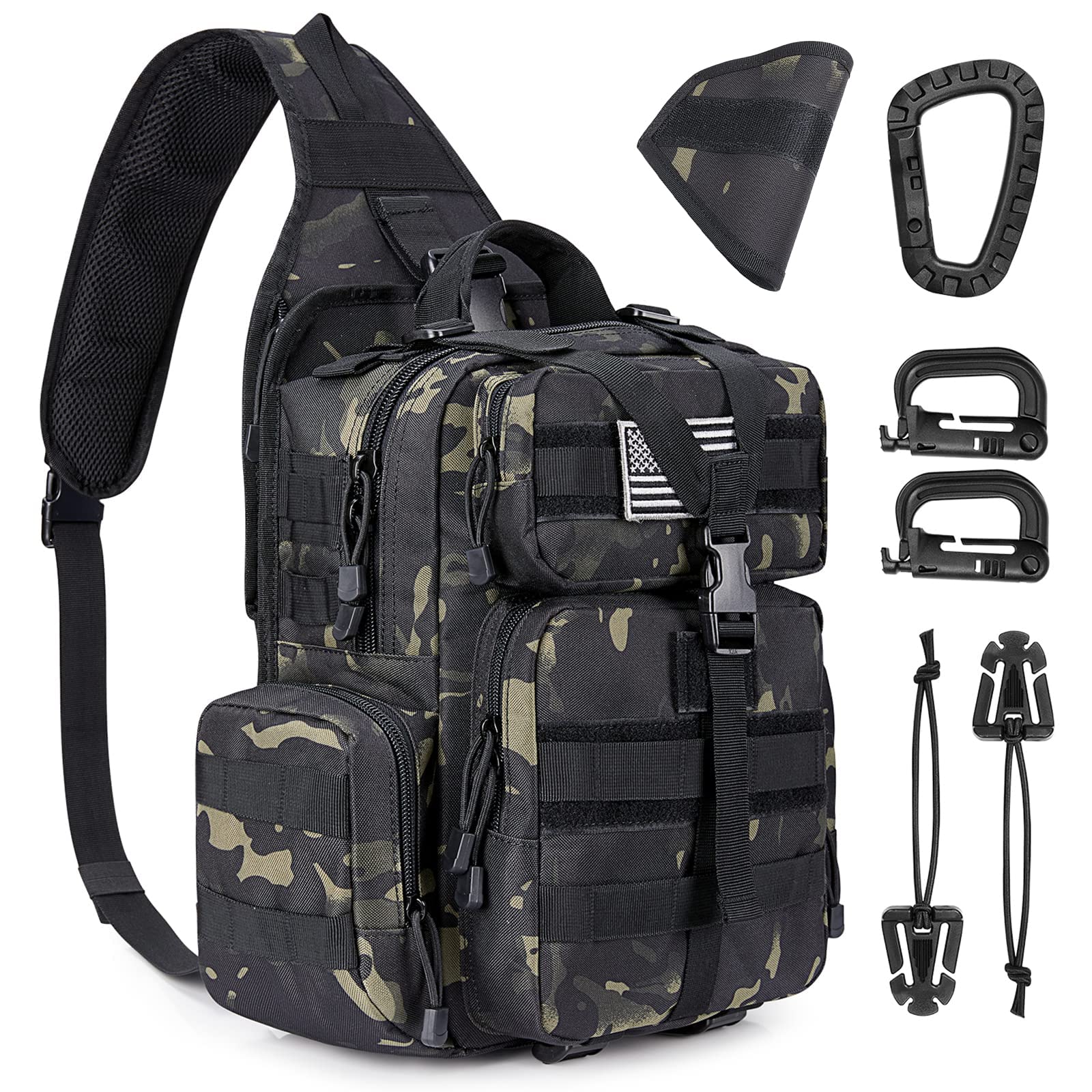 G4Free - Men's Tactical EDC Sling Backpack with Pistol Holster -D02V759B