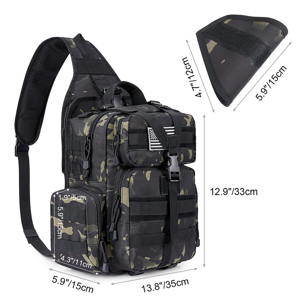 G4Free - Men's Tactical EDC Sling Backpack with Pistol Holster -D02V759D