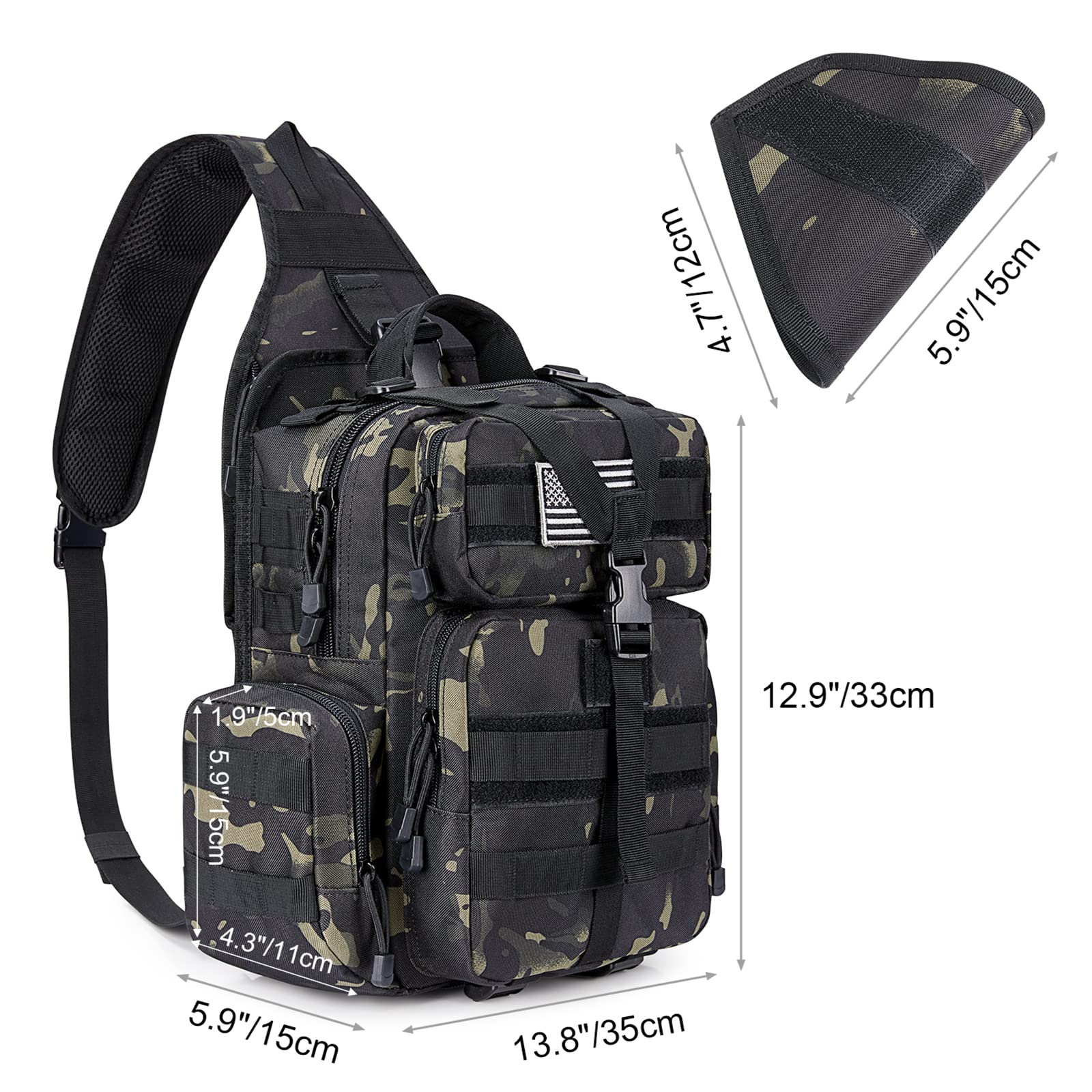 G4Free - Men's Tactical EDC Sling Backpack with Pistol Holster -D02V759D