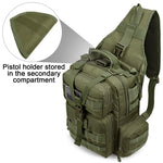 G4Free - Men's Tactical EDC Sling Backpack with Pistol Holster -D02V759D
