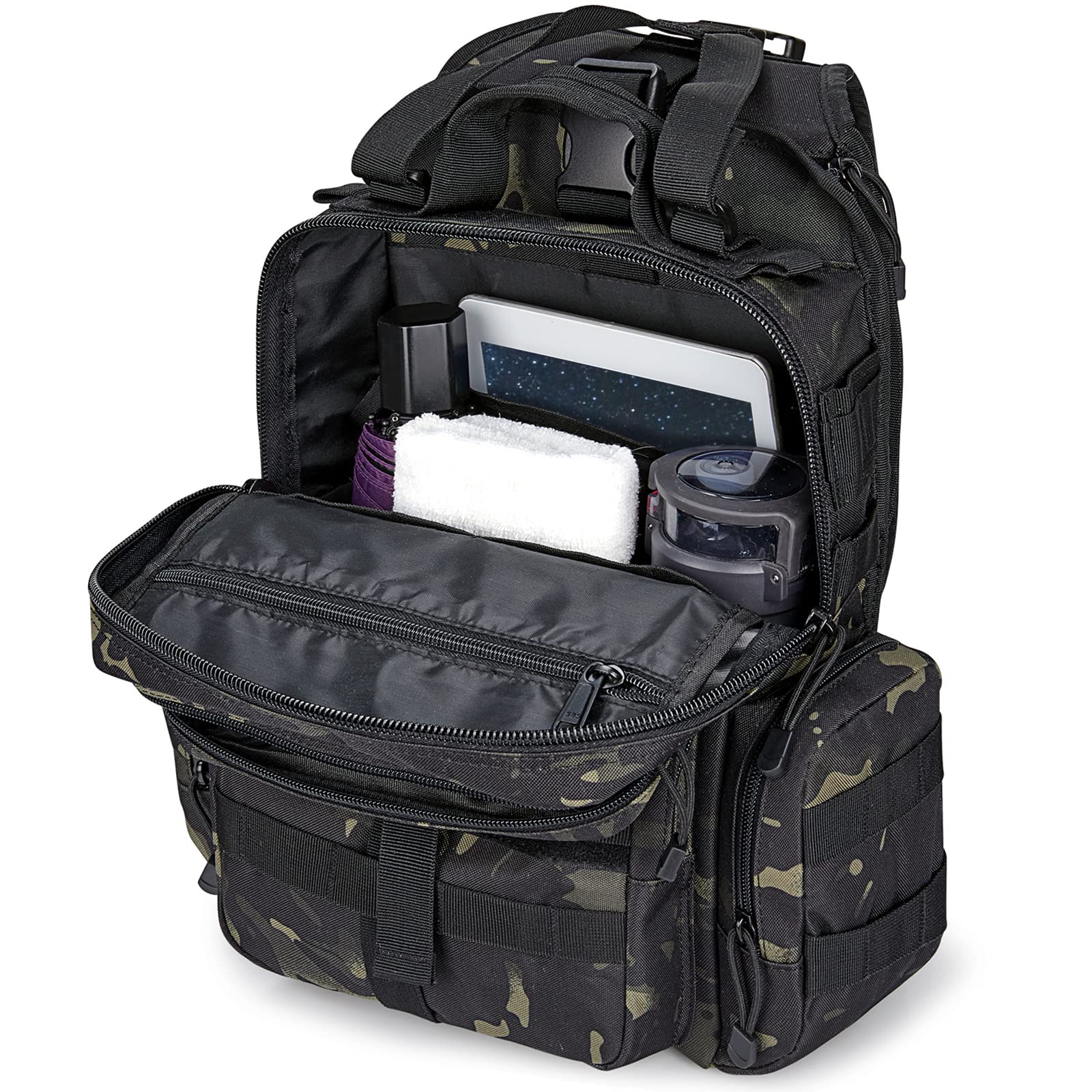 G4Free - Men's Tactical EDC Sling Backpack with Pistol Holster -D02V759D