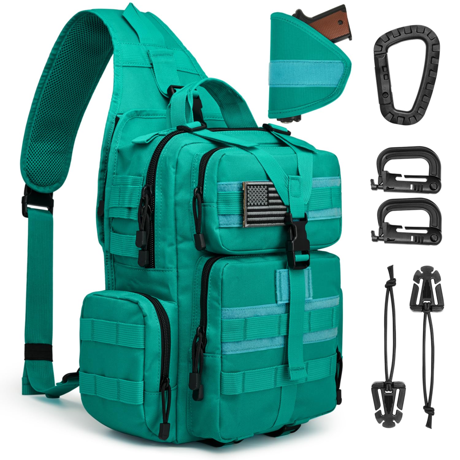 G4Free - Men's Tactical EDC Sling Backpack with Pistol Holster -D02V759F