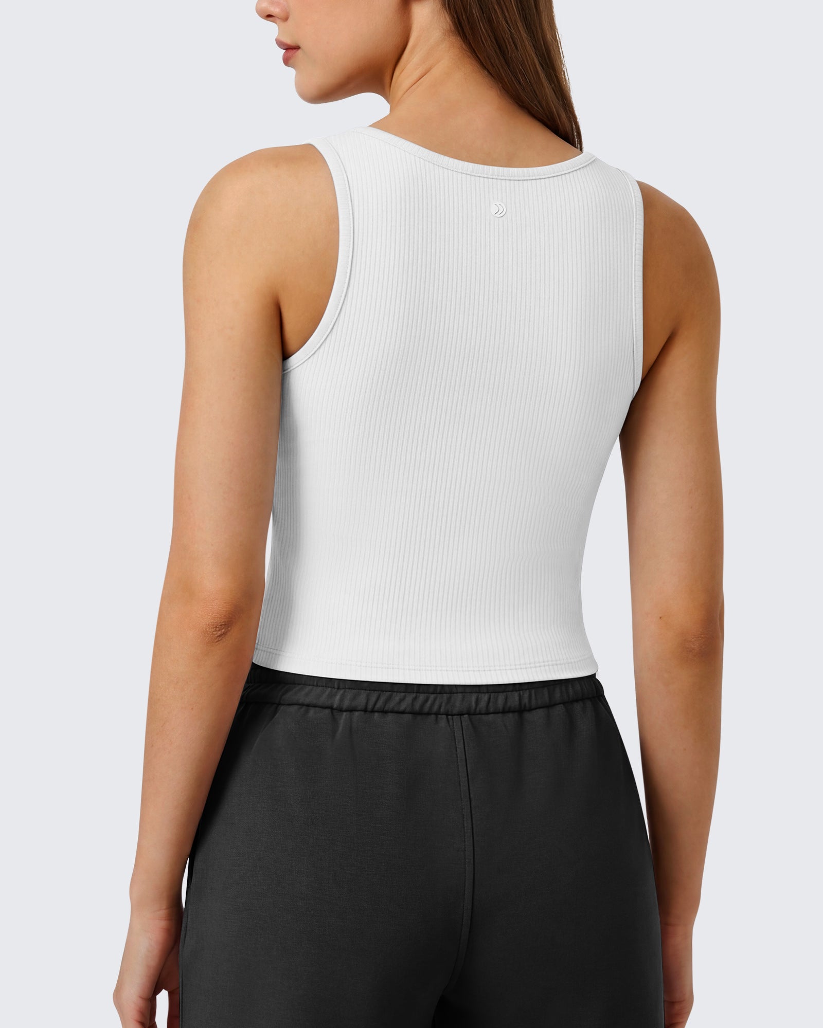 G4Free - Neck Sleeveless Crop Tops G4Free Ribbed Cropped Henley Tank Top -GF26L979A001F-XS