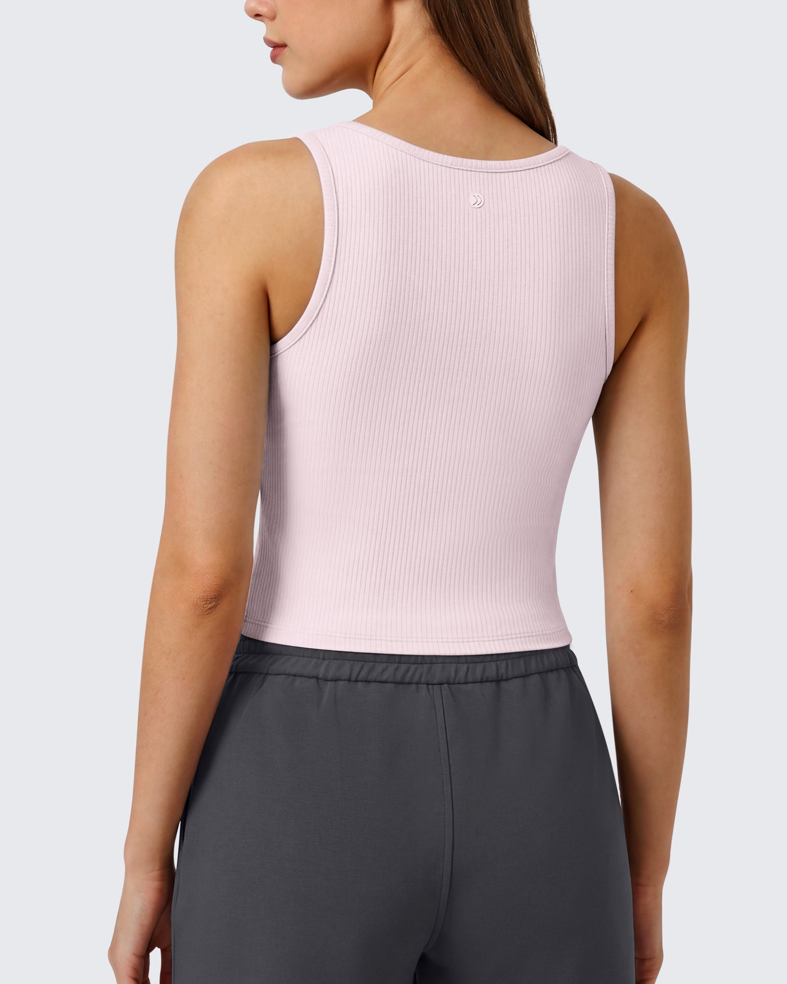 G4Free - Neck Sleeveless Crop Tops G4Free Ribbed Cropped Henley Tank Top -GF26L979A001F-XS