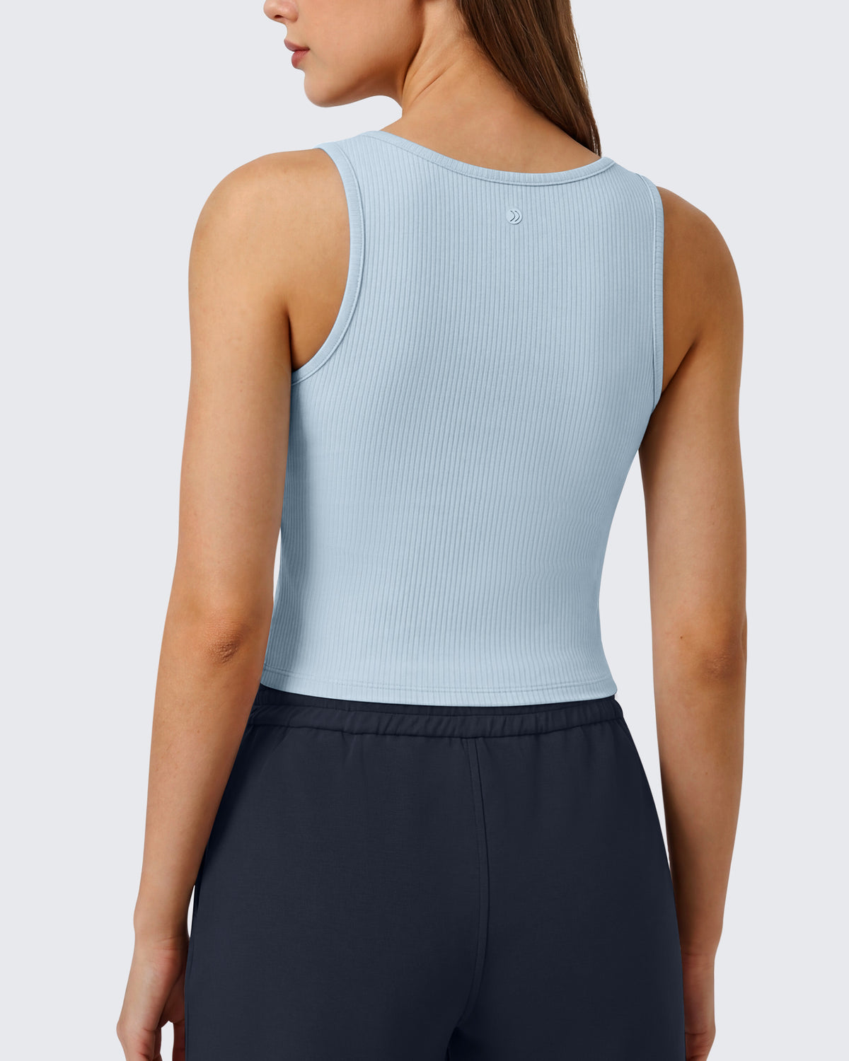 G4Free - Neck Sleeveless Crop Tops G4Free Ribbed Cropped Henley Tank Top -GF26L979A001F-XS
