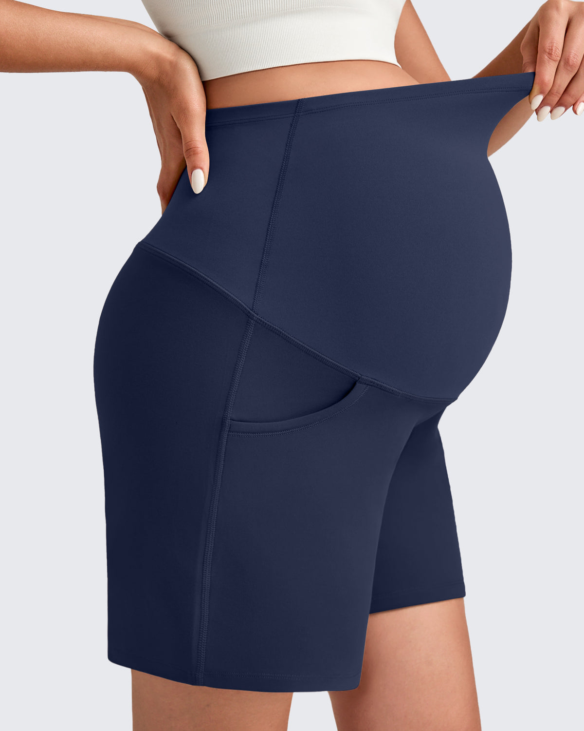 G4Free - Over The Belly Pregnancy Athletic Shorts 6'' -GF25EY556AF-XS