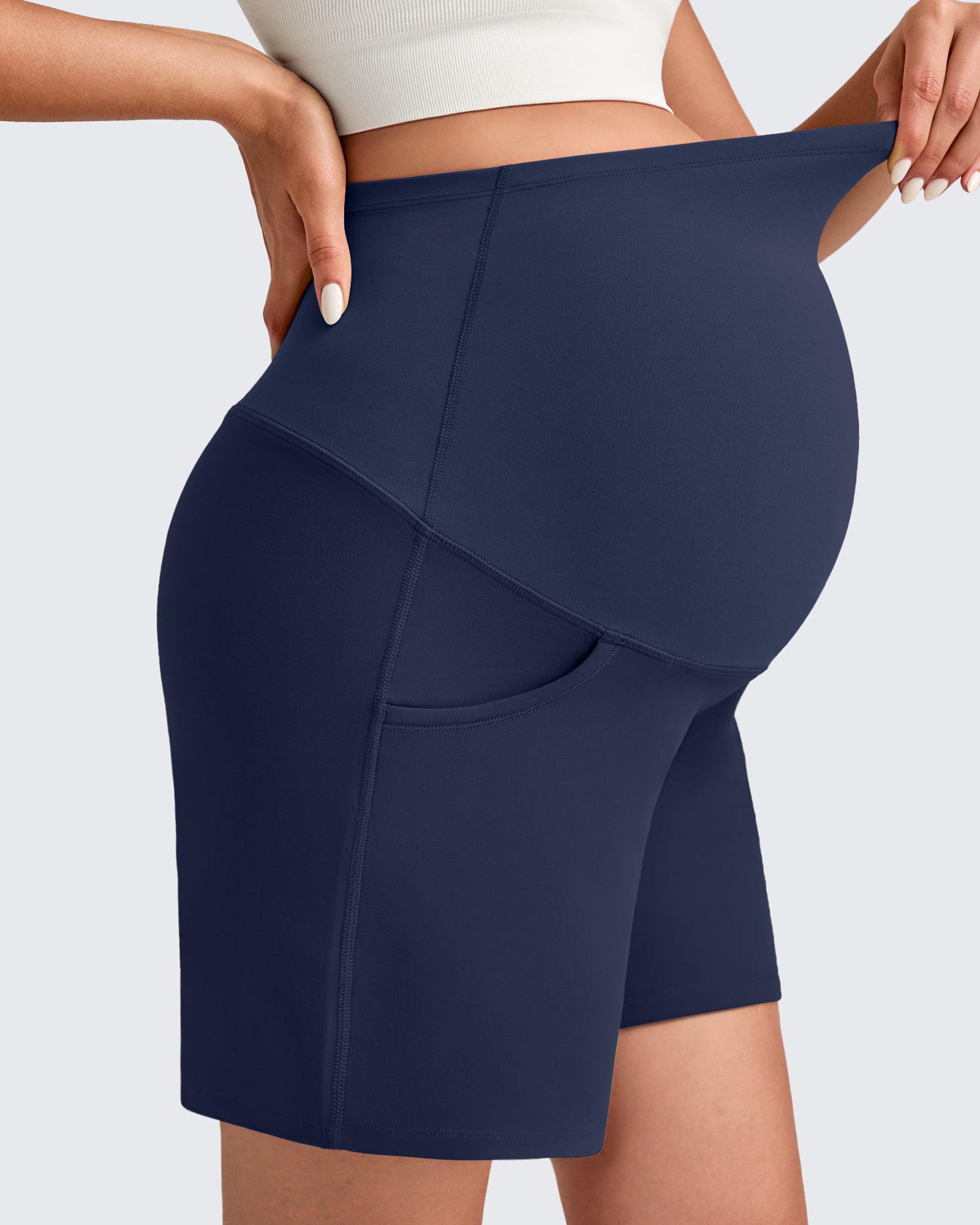 G4Free - Over The Belly Pregnancy Athletic Shorts 6'' -GF25EY556AF-XS