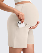G4Free - Over The Belly Pregnancy Athletic Shorts 6'' -GF25EY556AF-XS